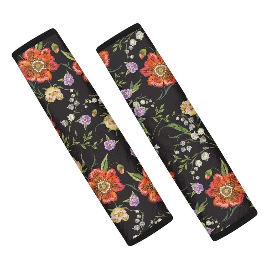 Poppy Floral Print Seat Belt Cover-grizzshop