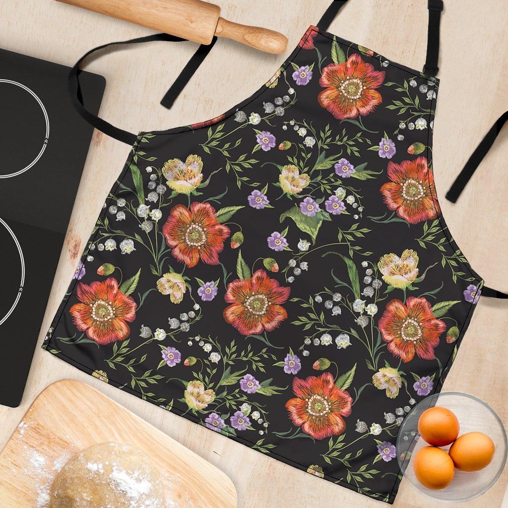 Poppy Floral Print Women's Apron-grizzshop