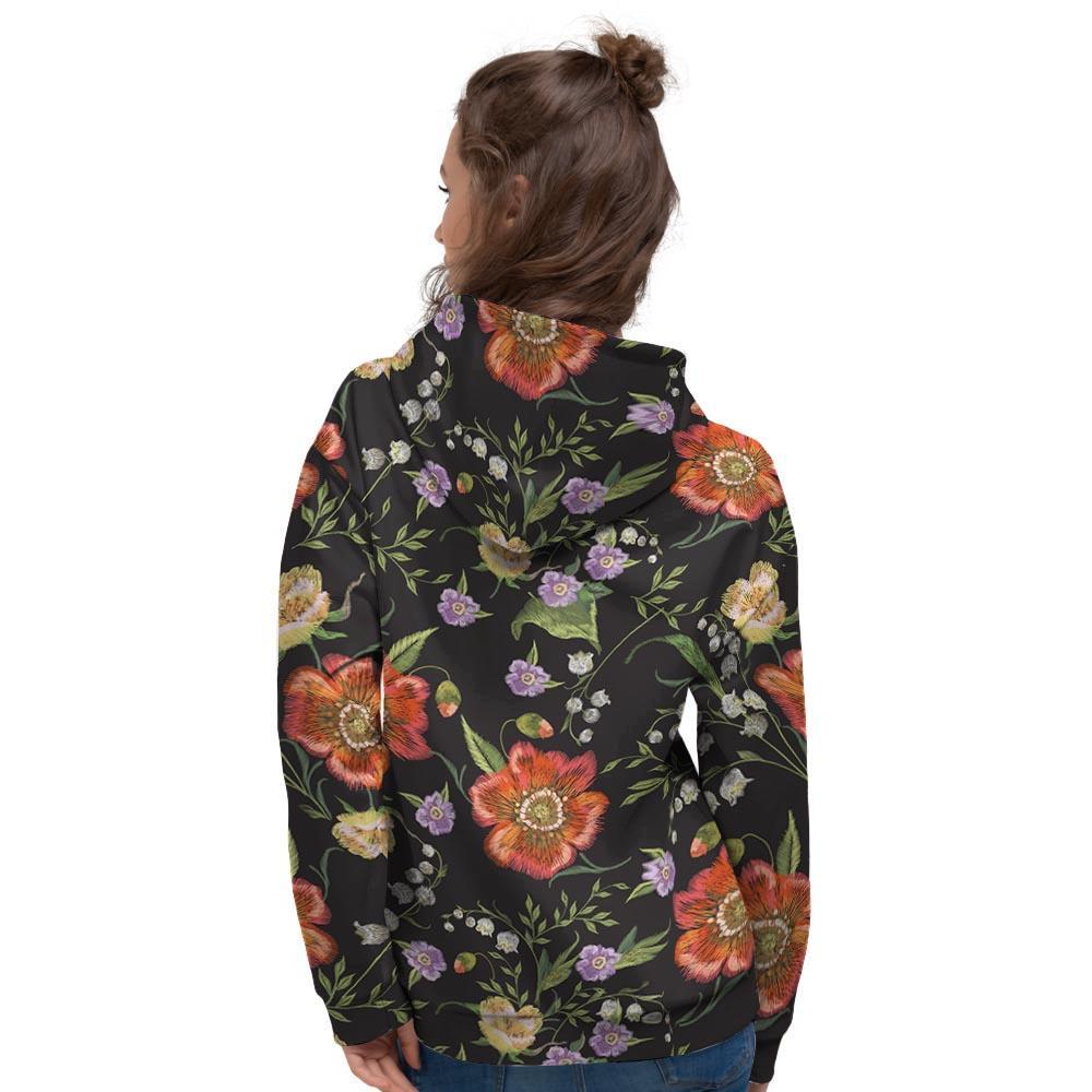 Poppy Floral Print Women's Hoodie-grizzshop