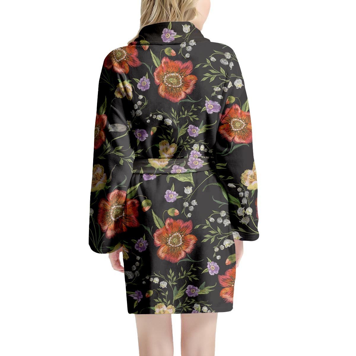 Poppy Floral Print Women's Robe-grizzshop