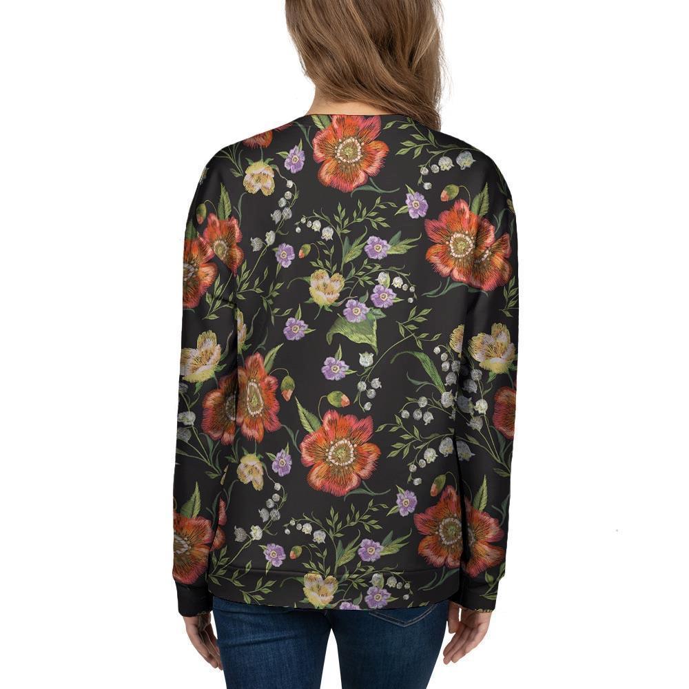 Poppy Floral Print Women's Sweatshirt-grizzshop