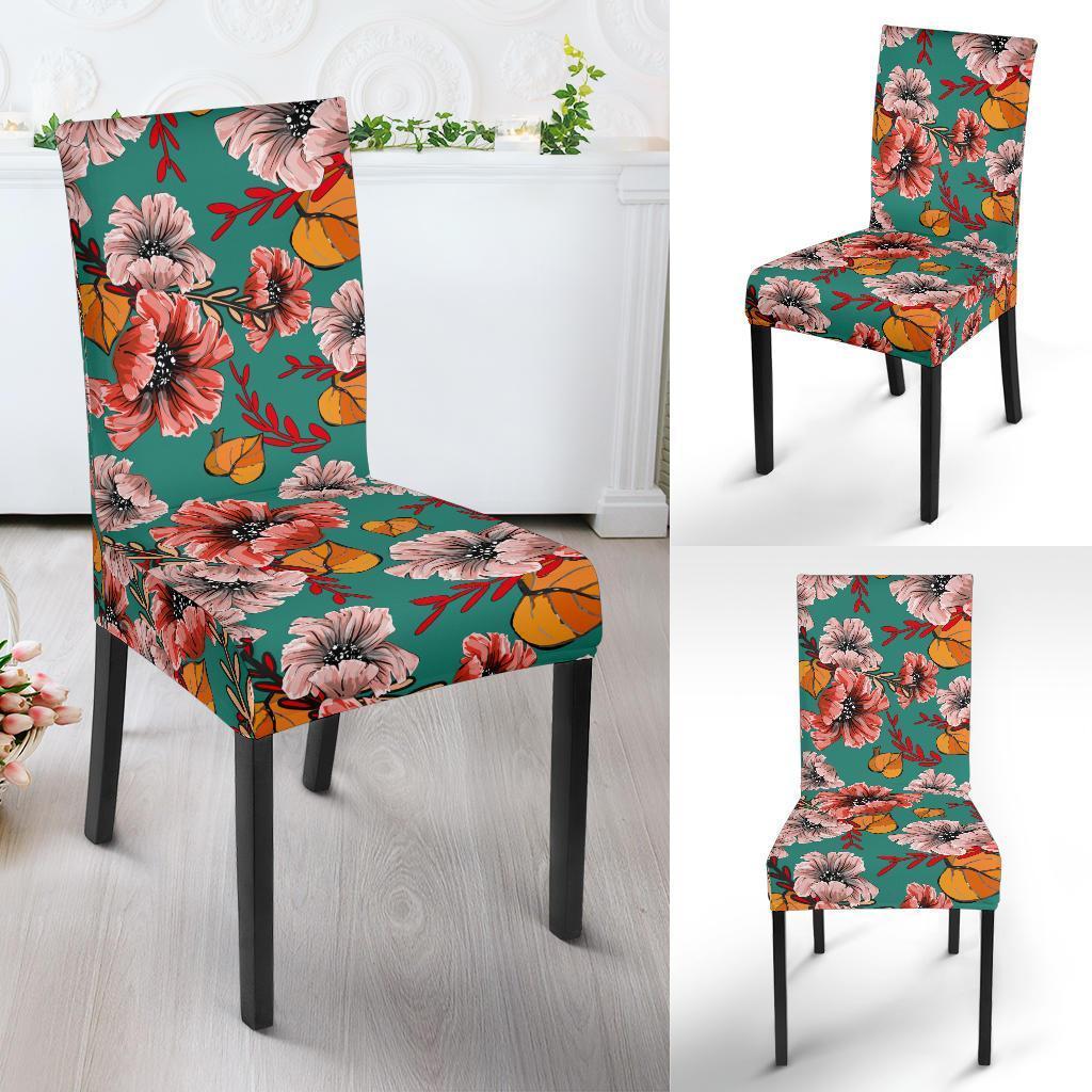 Poppy Floral Red Pattern Print Chair Cover-grizzshop