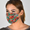 Poppy Floral Red Pattern Print Face Mask-grizzshop