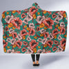 Poppy Floral Red Pattern Print Hooded Blanket-grizzshop