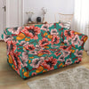 Poppy Floral Red Pattern Print Loveseat Cover-grizzshop