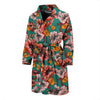 Poppy Floral Red Pattern Print Men Long Robe-grizzshop