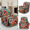 Poppy Floral Red Pattern Print Recliner Cover-grizzshop