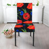 Poppy Red Floral Pattern Print Chair Cover-grizzshop