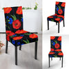 Poppy Red Floral Pattern Print Chair Cover-grizzshop