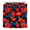 Poppy Red Floral Pattern Print Duvet Cover Bedding Set-grizzshop