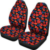 Poppy Red Floral Pattern Print Universal Fit Car Seat Cover-grizzshop