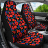 Poppy Red Floral Pattern Print Universal Fit Car Seat Cover-grizzshop