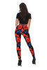 Poppy Red Floral Print Pattern Women Leggings-grizzshop