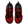 Poppy Red Print Pattern Black Sneaker-grizzshop