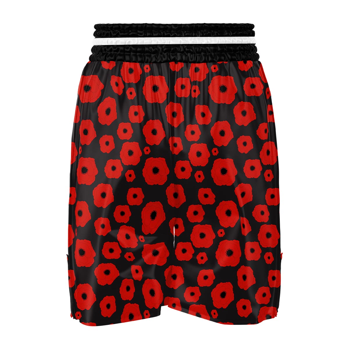 Poppy Red Print Pattern Boxing Shorts-grizzshop