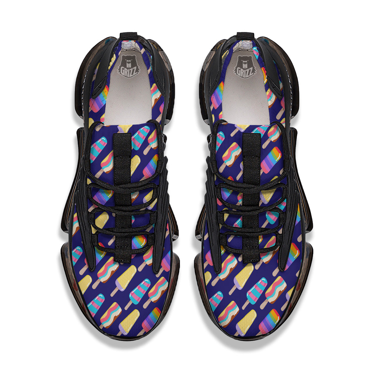 Popsicle Ice Cream Print Pattern Black Gym Shoes-grizzshop