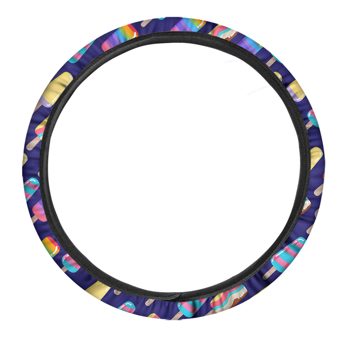 Popsicle Ice Cream Print Pattern Car Steering Wheel Cover-grizzshop