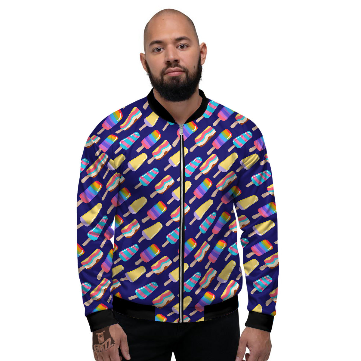 Popsicle Ice Cream Print Pattern Men's Bomber Jacket-grizzshop