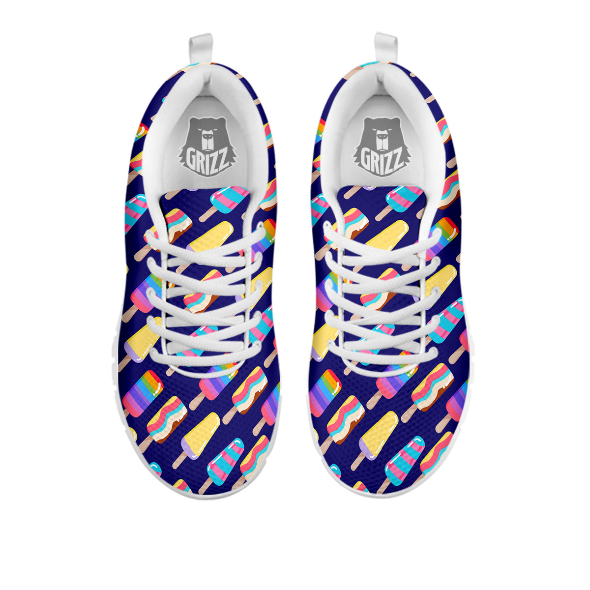 Popsicle Ice Cream Print Pattern White Sneaker-grizzshop