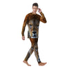 Portrait African Lion Print Men's Pajamas-grizzshop