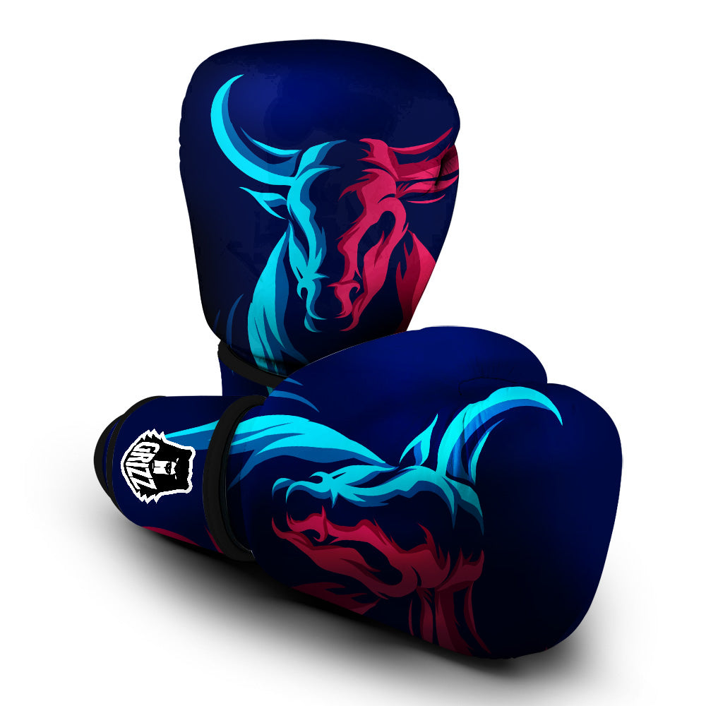 Portrait Bull Print Boxing Gloves-grizzshop