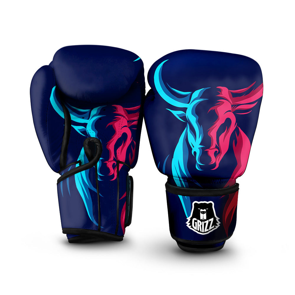 Portrait Bull Print Boxing Gloves-grizzshop