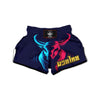 Portrait Bull Print Muay Thai Boxing Shorts-grizzshop