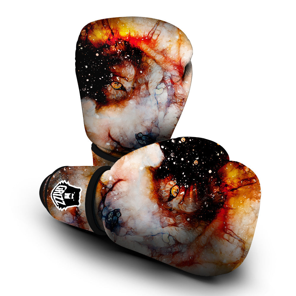 Portrait Cosmic Wolf Print Boxing Gloves-grizzshop