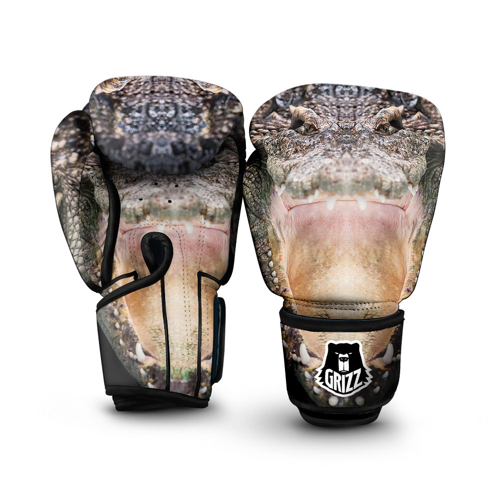 Portrait Crocodile Print Boxing Gloves-grizzshop
