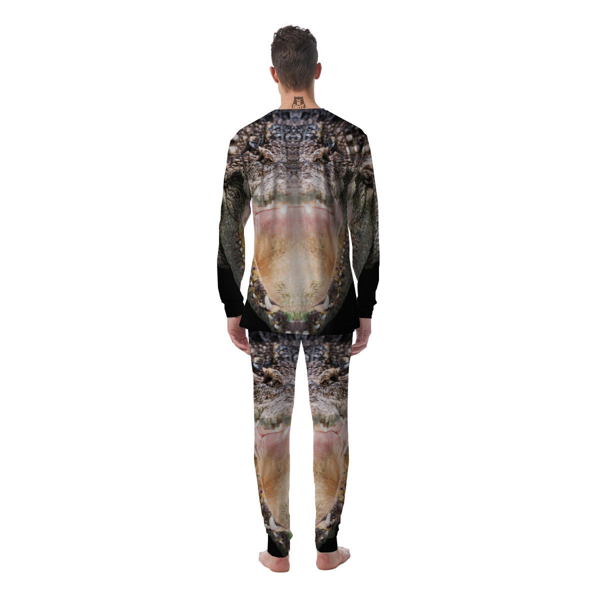 Portrait Crocodile Print Men's Pajamas-grizzshop