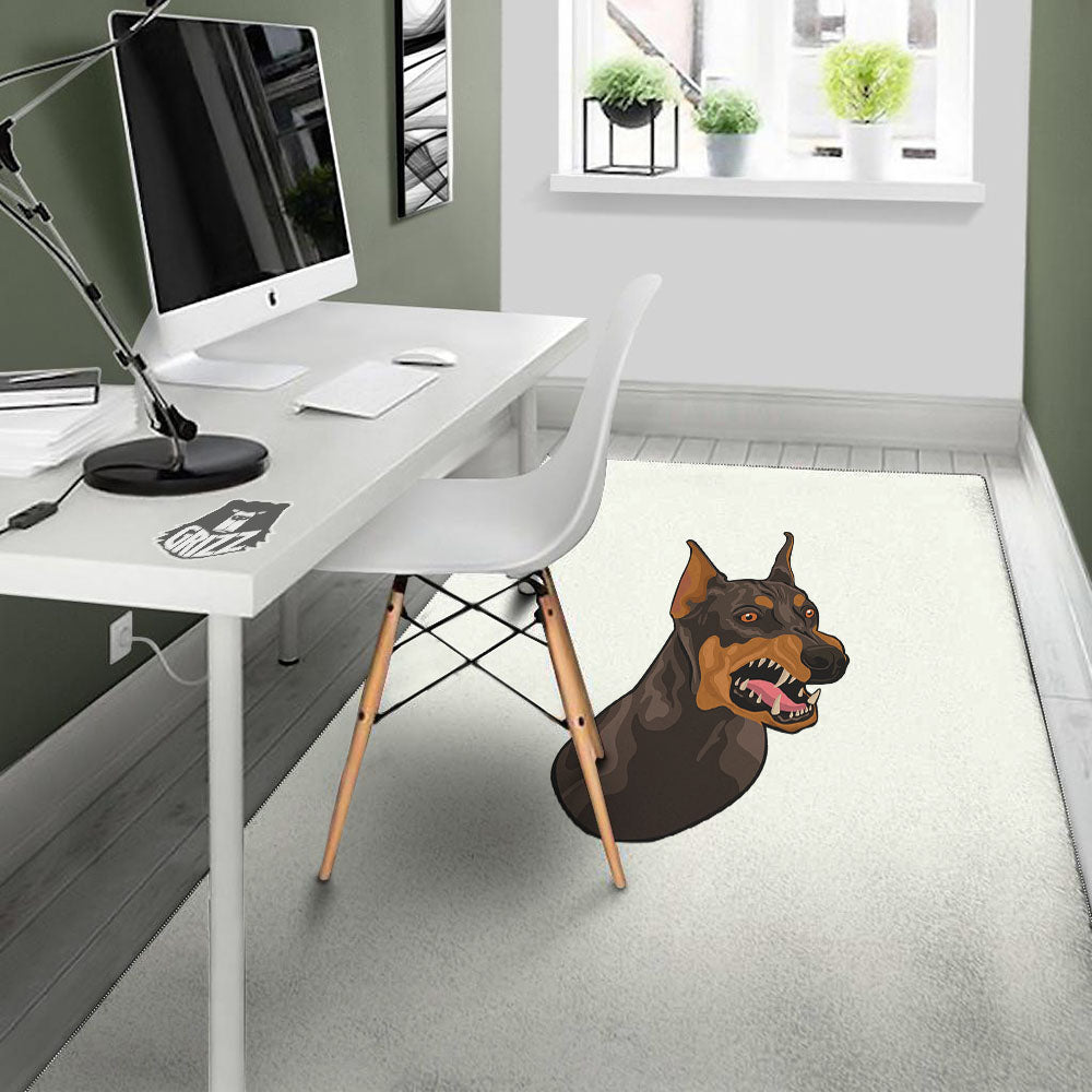 Portrait Dobermann Print Floor Mat-grizzshop