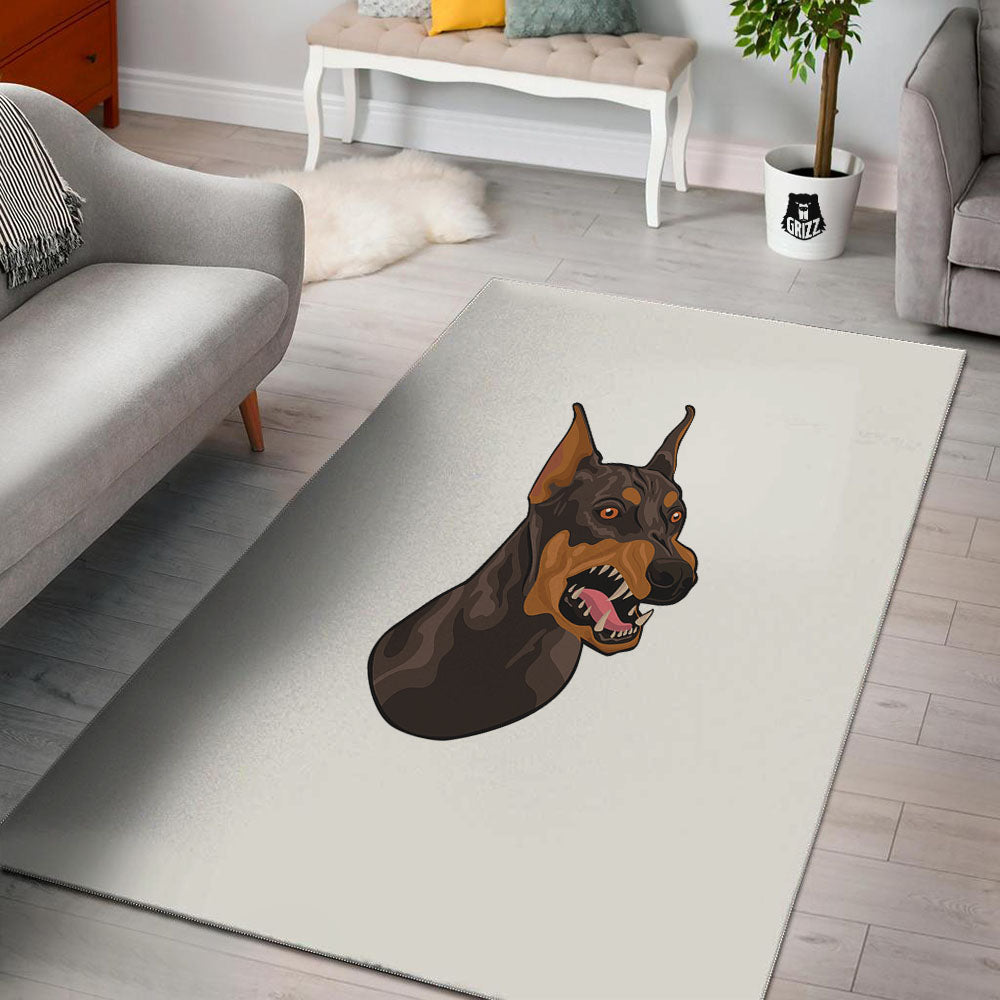 Portrait Dobermann Print Floor Mat-grizzshop