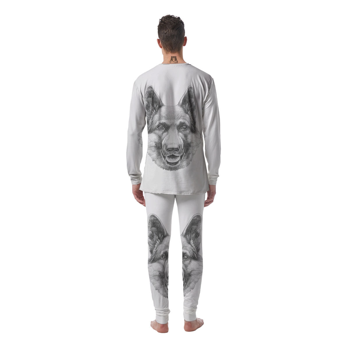 Portrait Dog German Shepherd Print Men's Pajamas-grizzshop