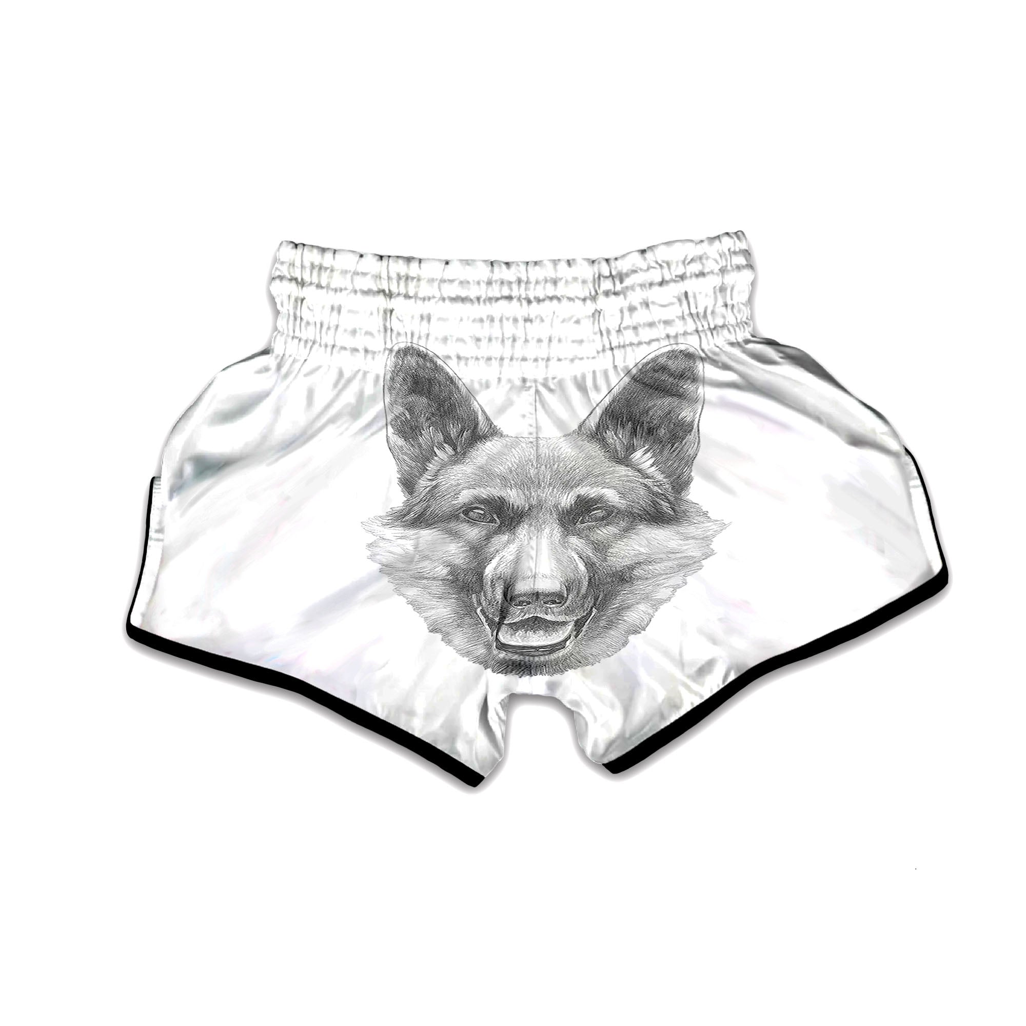 Portrait Dog German Shepherd Print Muay Thai Boxing Shorts-grizzshop