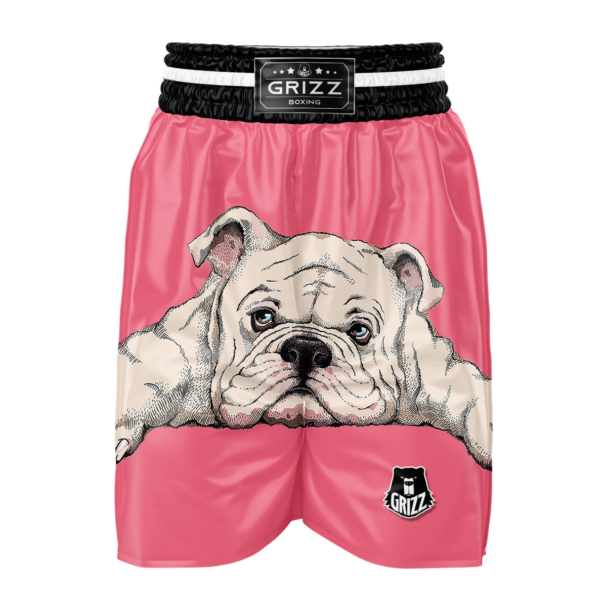 Portrait English Bulldog Print Boxing Shorts-grizzshop