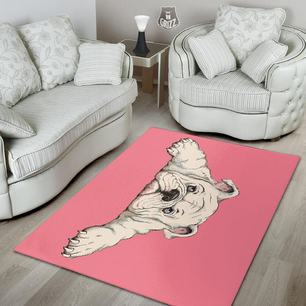 Portrait English Bulldog Print Floor Mat-grizzshop