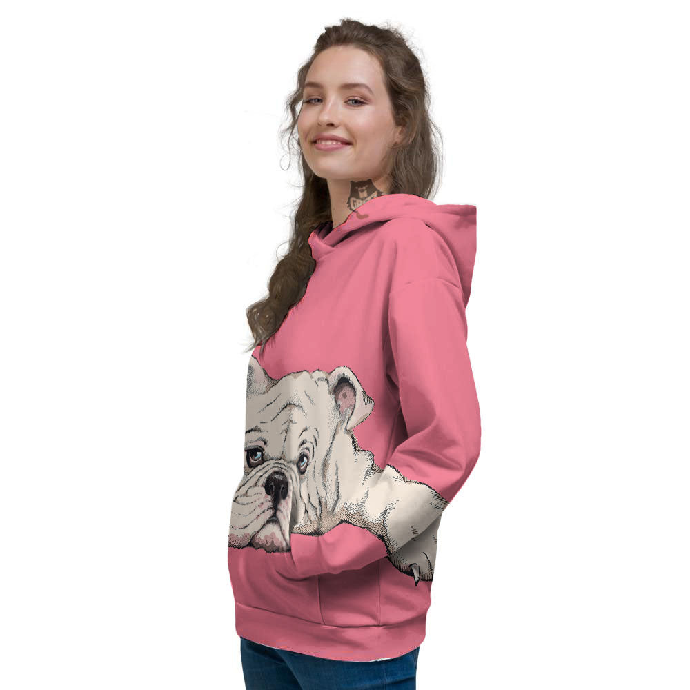 Portrait English Bulldog Print Women's Hoodie-grizzshop