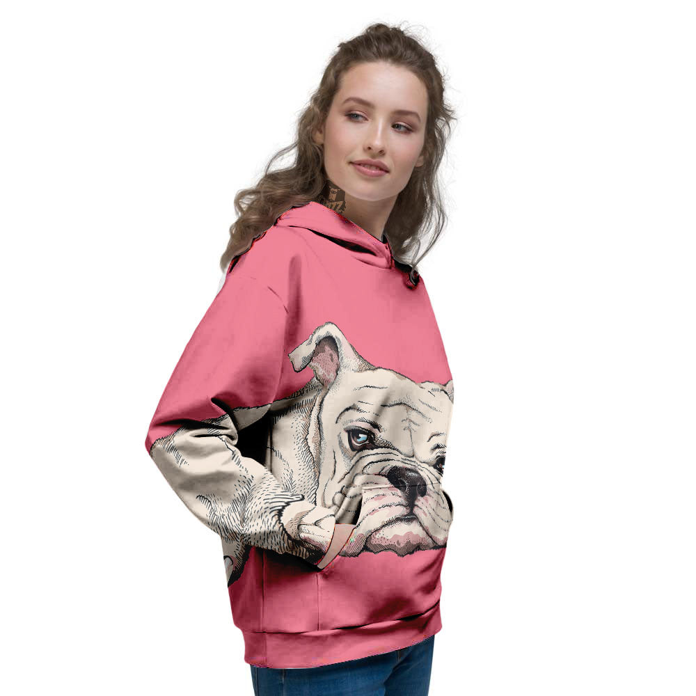 Portrait English Bulldog Print Women's Hoodie-grizzshop