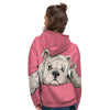 Portrait English Bulldog Print Women's Hoodie-grizzshop