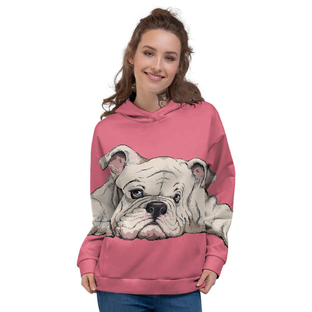 Portrait English Bulldog Print Women's Hoodie-grizzshop