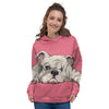 Portrait English Bulldog Print Women's Hoodie-grizzshop