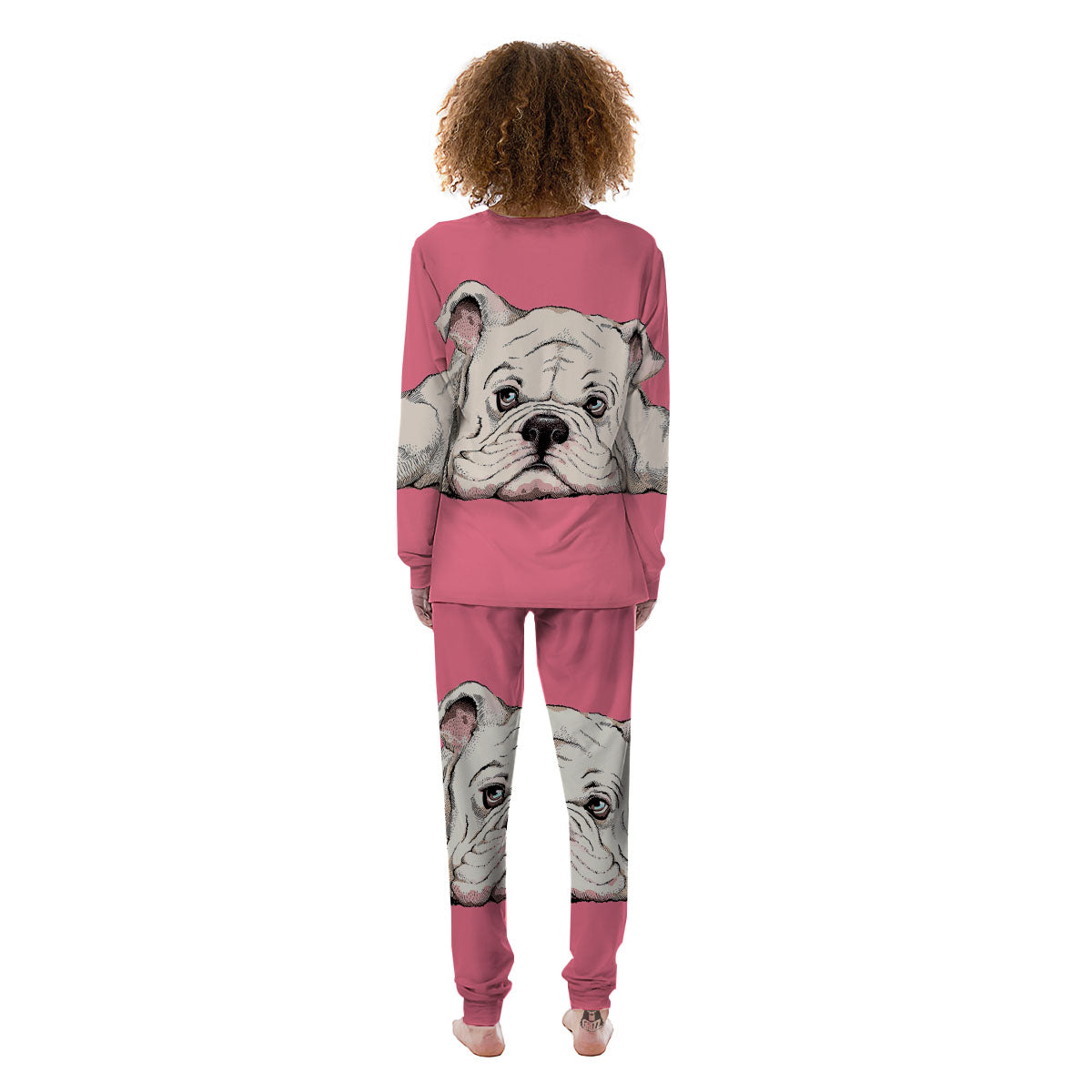 Portrait English Bulldog Print Women's Pajamas-grizzshop