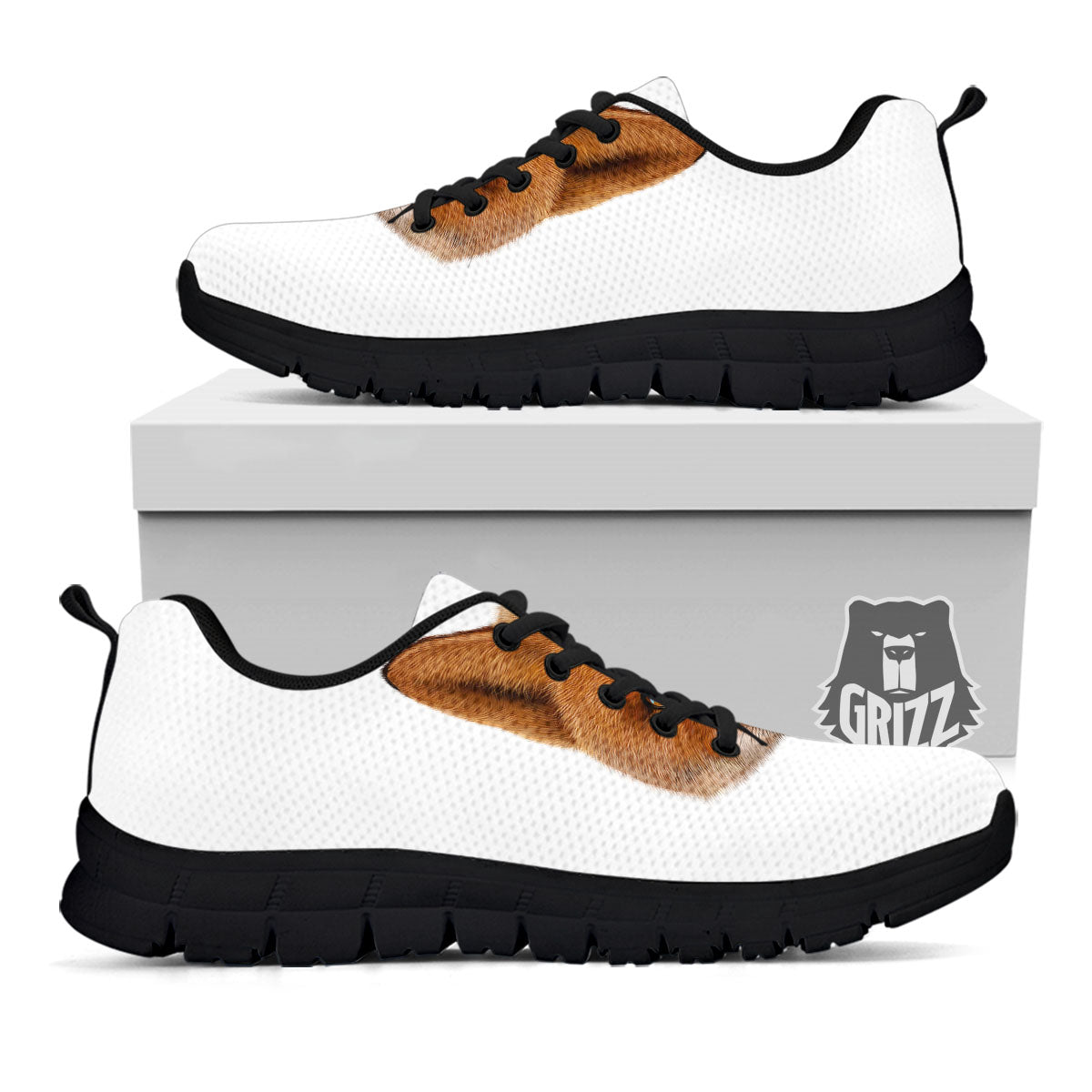 Portrait Fox Print Black Sneaker-grizzshop