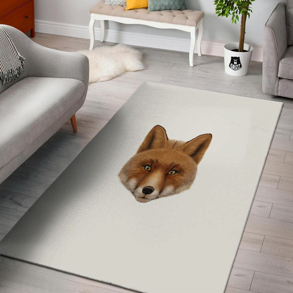 Portrait Fox Print Floor Mat-grizzshop