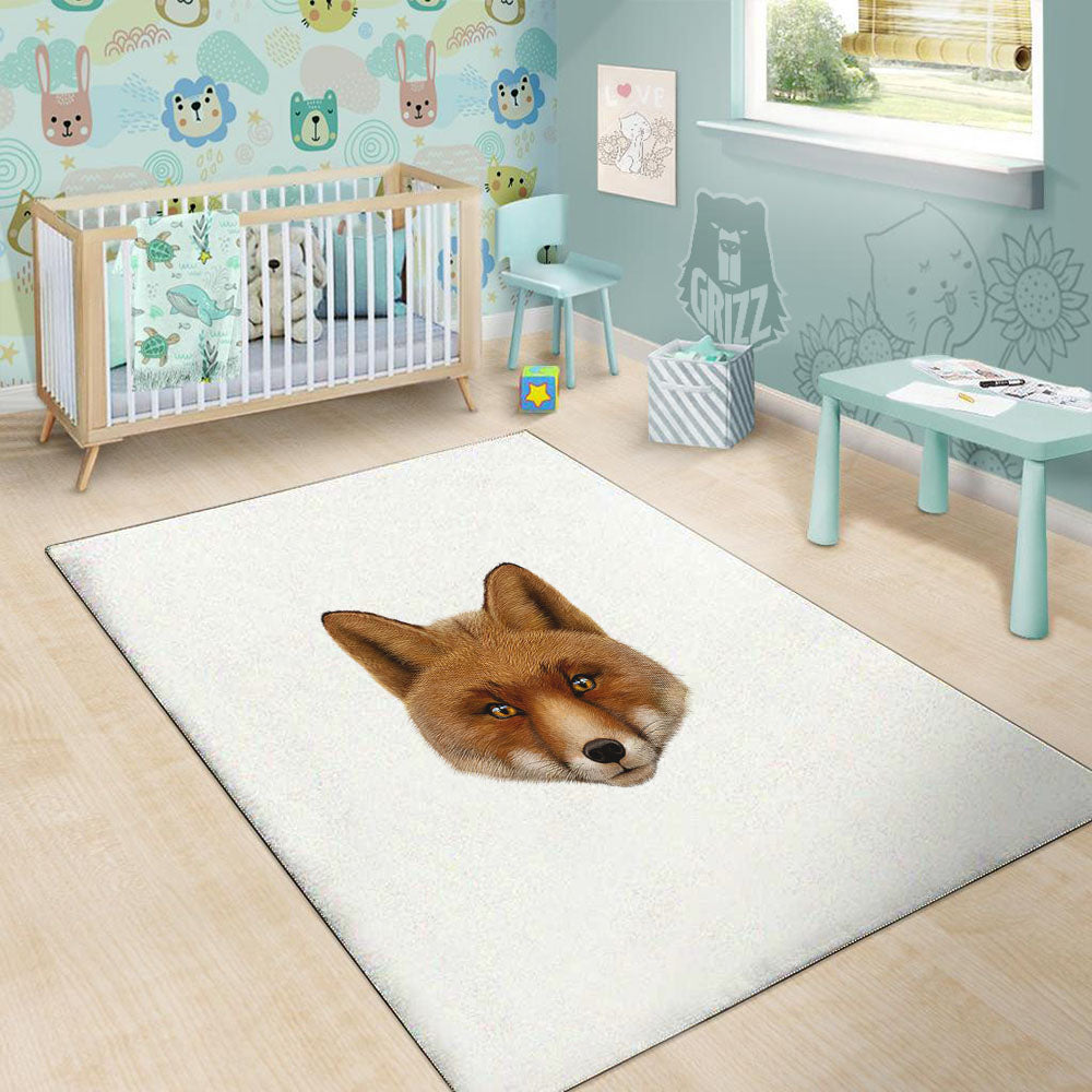 Portrait Fox Print Floor Mat-grizzshop