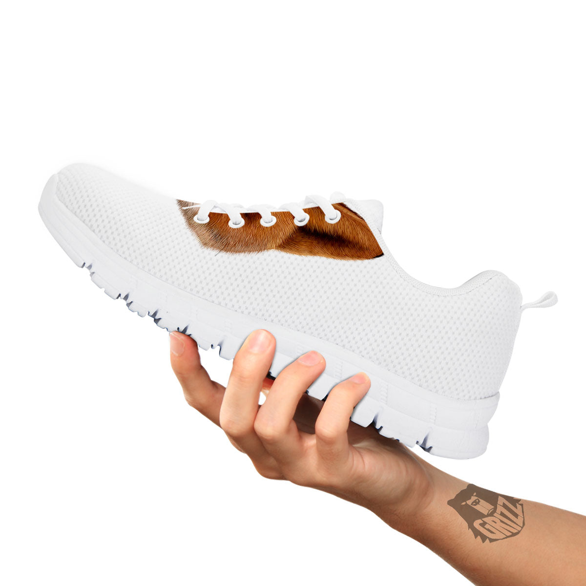 Portrait Fox Print White Sneaker-grizzshop