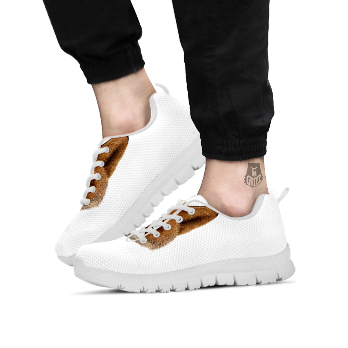 Portrait Fox Print White Sneaker-grizzshop