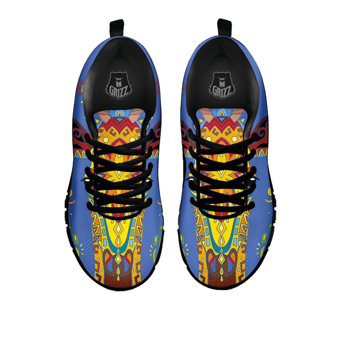 Portrait Giraffe Colorful Print Black Sneaker-grizzshop