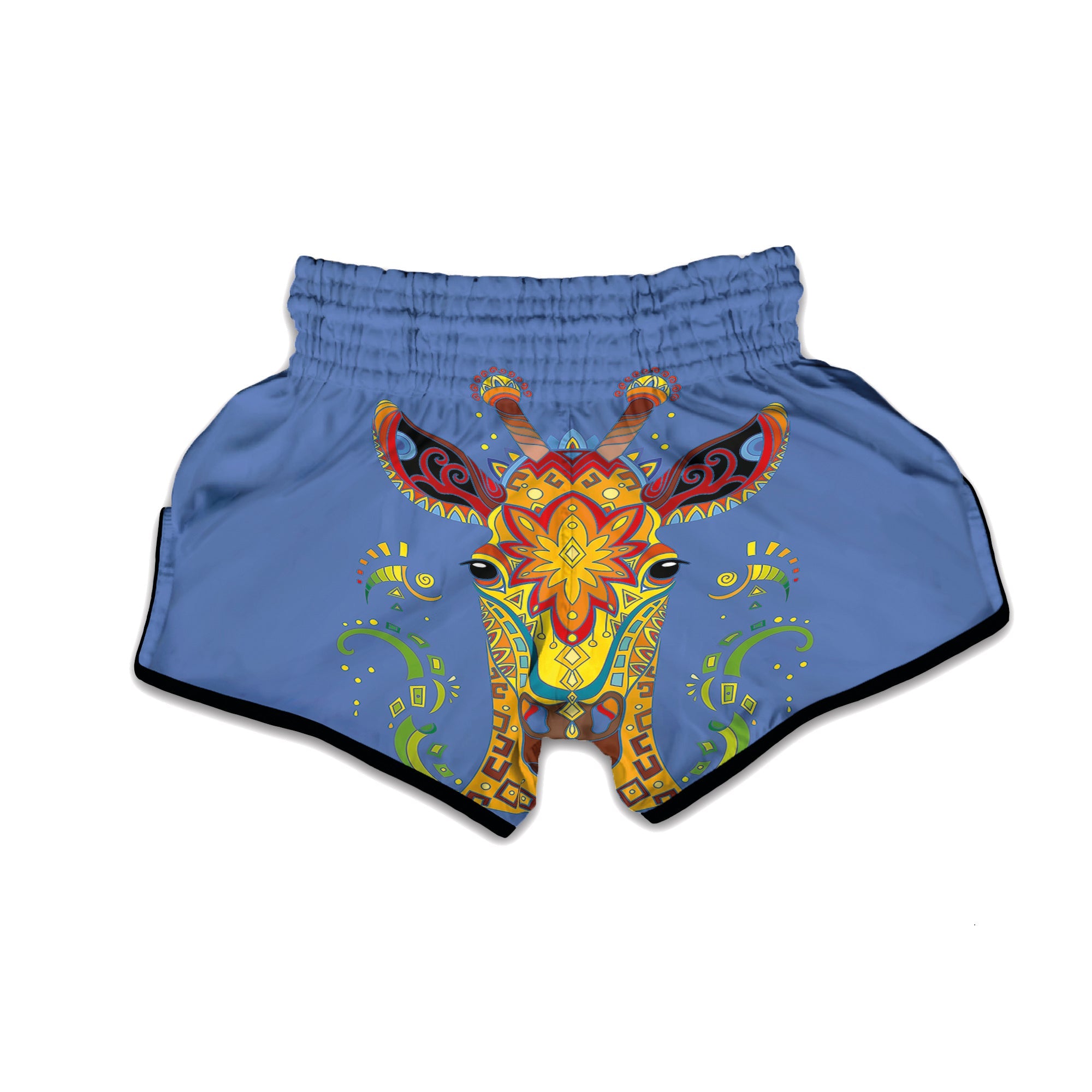 Portrait Giraffe Colorful Print Muay Thai Boxing Shorts-grizzshop