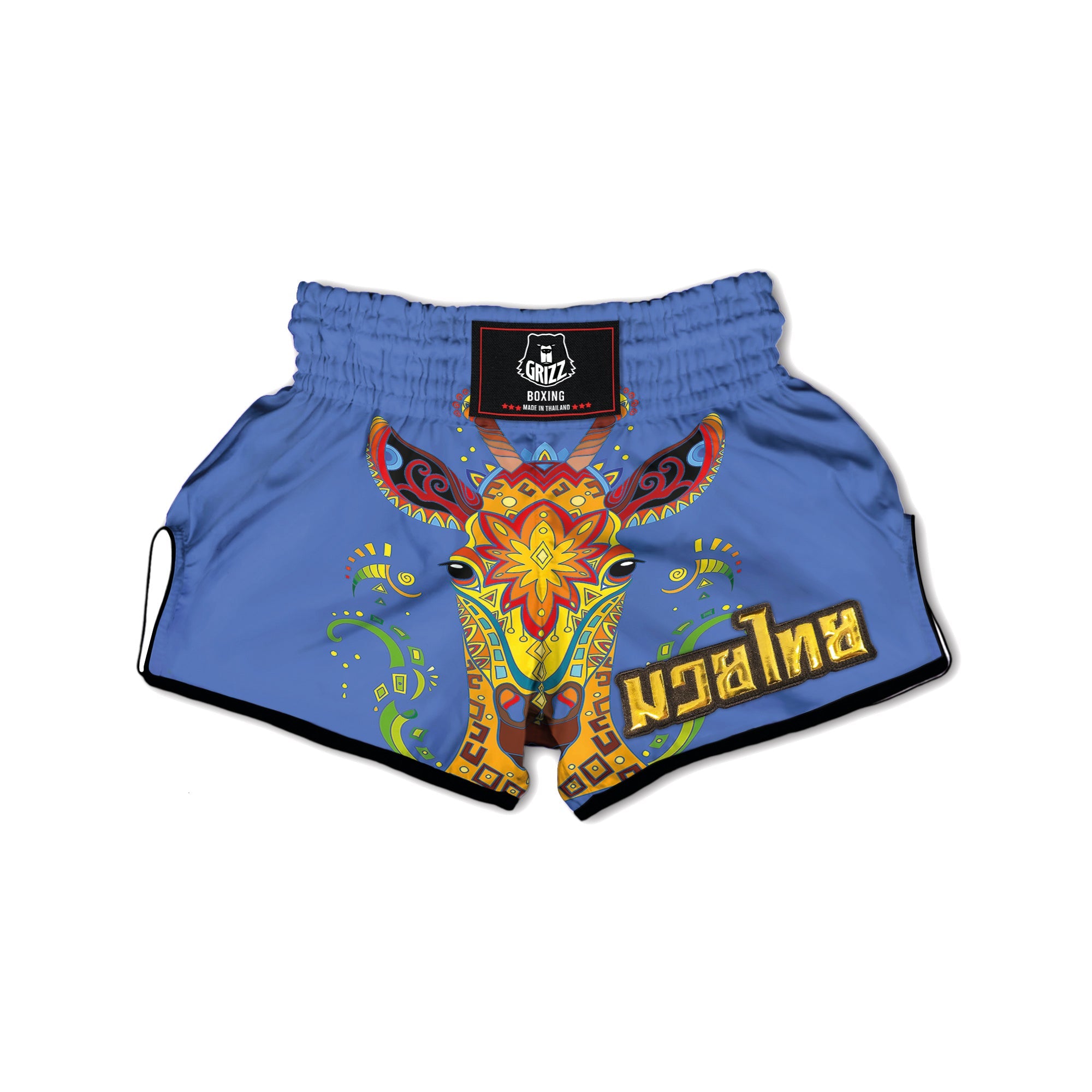 Portrait Giraffe Colorful Print Muay Thai Boxing Shorts-grizzshop